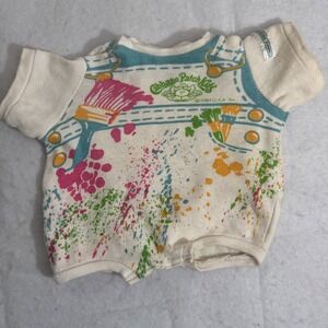 Cabbage‎ Patch Kids CPK One Piece Romper Wet Paint Painters Pajamas 80's